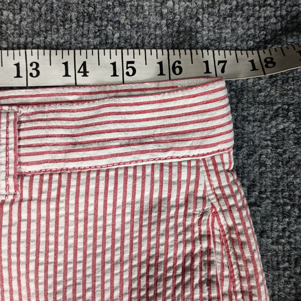 Lynx Seersucker Shorts Men 34 Red White Striped Summer Lightweight Cotton - Picture 5 of 9